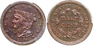 1/2 Cent Vereinigten Staaten von Amerika (1776 - ) Kupfer 