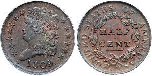 1/2 Cent Vereinigten Staaten von Amerika (1776 - ) Kupfer 