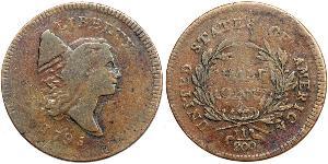 1/2 Cent Vereinigten Staaten von Amerika (1776 - ) Kupfer 