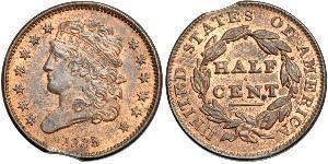 1/2 Cent Vereinigten Staaten von Amerika (1776 - ) Kupfer 