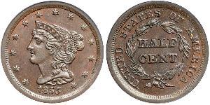 1/2 Cent Vereinigten Staaten von Amerika (1776 - ) Kupfer 
