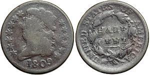 1/2 Cent Vereinigten Staaten von Amerika (1776 - ) Kupfer 