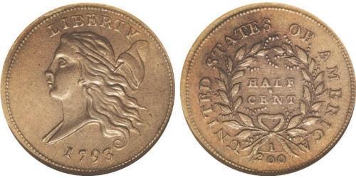1/2 Cent Vereinigten Staaten von Amerika (1776 - ) Kupfer 