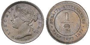 1/2 Cent Insediamenti dello Stretto (1826 - 1946) Rame 
