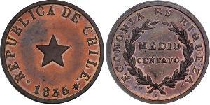 1/2 Centavo Cile Argento 