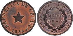 1/2 Centavo Chile Silber 