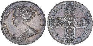 1/2 Corona Regno Unito di Gran Bretagna (1707-1801) Argento Anna di Gran Bretagna(1665-1714)