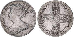 1/2 Corona Regno Unito di Gran Bretagna (1707-1801) Argento Anna di Gran Bretagna(1665-1714)