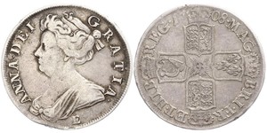 1/2 Corona Regno Unito di Gran Bretagna (1707-1801) Argento Anna di Gran Bretagna(1665-1714)
