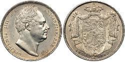 1/2 Corona Regno Unito di Gran Bretagna e Irlanda (1801-1922) Argento Guglielmo IV (1765-1837)