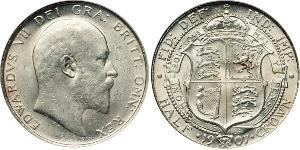 1/2 Corona Regno Unito di Gran Bretagna e Irlanda (1801-1922) Argento Edoardo VII (1841-1910)
