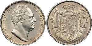 1/2 Corona Regno Unito di Gran Bretagna e Irlanda (1801-1922) Argento Guglielmo IV (1765-1837)