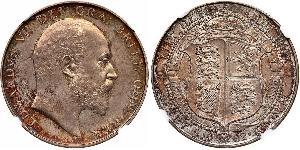 1/2 Corona Regno Unito di Gran Bretagna e Irlanda (1801-1922) Argento Edoardo VII (1841-1910)