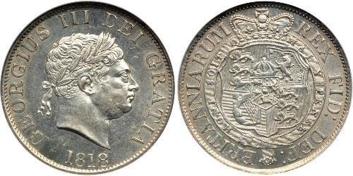1/2 Corona Regno Unito di Gran Bretagna e Irlanda (1801-1922) Argento Giorgio III (1738-1820)