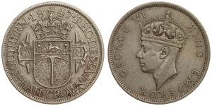 1/2 Corona Southern Rhodesia (1923-1980) Argento Giorgio VI (1895-1952)