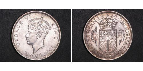 1/2 Corona Southern Rhodesia (1923-1980) Argento Giorgio VI (1895-1952)