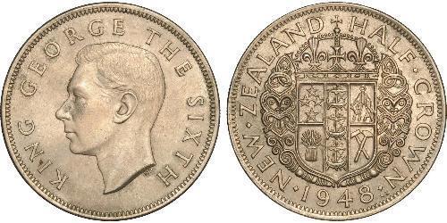 1/2 Corona Nuova Zelanda Rame/Nichel Giorgio VI (1895-1952)
