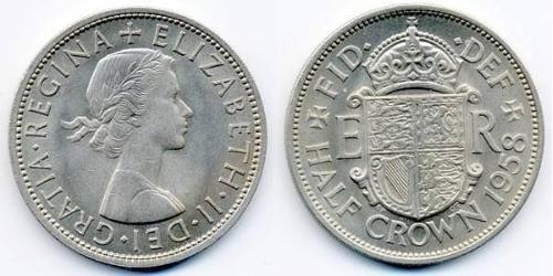 1/2 Corona Regno Unito (1922-) Rame/Nichel Elisabetta II (1926-2022)