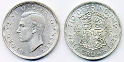 1/2 Crown Feriind Kiningrik (1922-) Argent George VI (1895-1952)