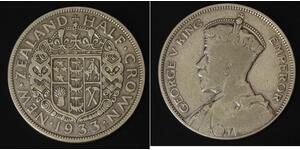 1/2 Crown Nouvelle-Zélande Argent George V (1865-1936)