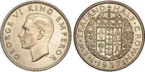 1/2 Crown Nouvelle-Zélande Argent George VI (1895-1952)