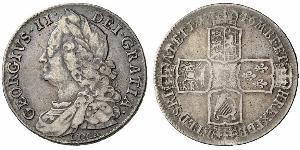 1/2 Crown Royaume de Grande-Bretagne (1707-1801) Argent George II (1683-1760)
