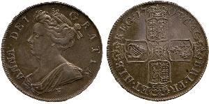 1/2 Crown Royaume de Grande-Bretagne (1707-1801) Argent Anne (reine de Grande-Bretagne)(1665-1714)