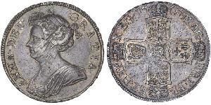 1/2 Crown Royaume de Grande-Bretagne (1707-1801) Argent Anne (reine de Grande-Bretagne)(1665-1714)