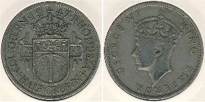 1/2 Crown Southern Rhodesia (1923-1980) Copper/Nickel George VI (1895-1952)