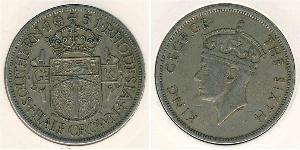 1/2 Crown Southern Rhodesia (1923-1980) Cuivre/Nickel George VI (1895-1952)