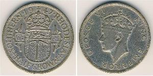 1/2 Crown Southern Rhodesia (1923-1980) Kupfer/Nickel Georg VI (1895-1952)