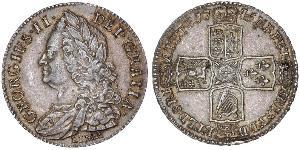 1/2 Crown Royaume de Grande-Bretagne (1707-1801) Or George II (1683-1760)