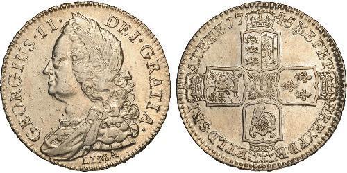 1/2 Crown Royaume de Grande-Bretagne (1707-1801) Or George II (1683-1760)