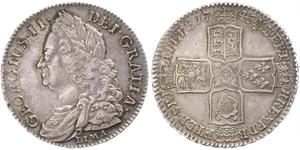 1/2 Crown Reino de Gran Bretaña (1707-1801) Oro Jorge II (1683-1760)