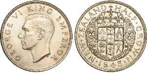 1/2 Crown Nueva Zelanda Plata Jorge VI (1895-1952)