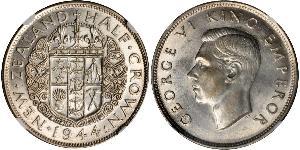 1/2 Crown Nueva Zelanda Plata Jorge VI (1895-1952)