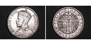 1/2 Crown Nueva Zelanda Plata Jorge V (1865-1936)