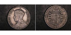 1/2 Crown Nueva Zelanda Plata Jorge V (1865-1936)
