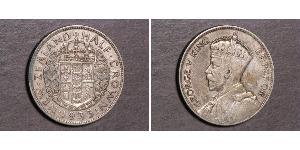 1/2 Crown Nueva Zelanda Plata Jorge V (1865-1936)