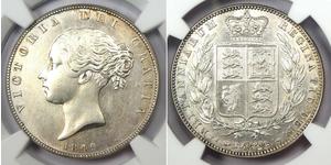 1/2 Crown Reino Unido de Gran Bretaña e Irlanda (1801-1922) Plata Victoria (1819 - 1901)
