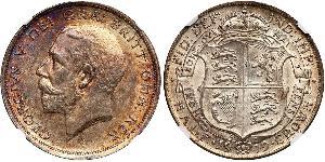 1/2 Crown Reino Unido de Gran Bretaña e Irlanda (1801-1922) Plata Jorge V (1865-1936)