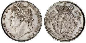 1/2 Crown Reino Unido de Gran Bretaña e Irlanda (1801-1922) Plata Jorge IV (1762-1830)