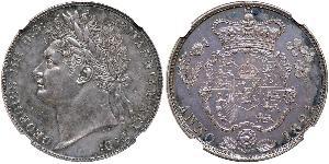 1/2 Crown Reino Unido de Gran Bretaña e Irlanda (1801-1922) Plata Jorge IV (1762-1830)