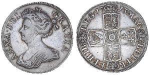 1/2 Crown Reino de Gran Bretaña (1707-1801) Plata Ana de Gran Bretaña(1665-1714)