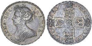 1/2 Crown Reino de Gran Bretaña (1707-1801) Plata Ana de Gran Bretaña(1665-1714)