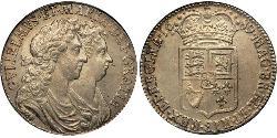 1/2 Crown Reino de Inglaterra (927-1649,1660-1707) Plata Guillermo III (1650-1702)