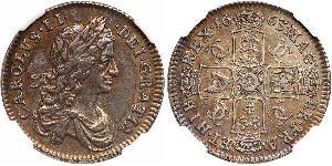 1/2 Crown Reino de Inglaterra (927-1649,1660-1707) Plata Carlos II (1630-1685)