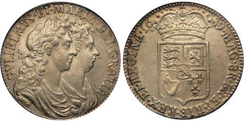 1/2 Crown Reino de Inglaterra (927-1649,1660-1707) Plata Guillermo III (1650-1702)