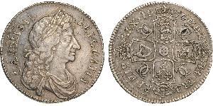 1/2 Crown Königreich England (927-1649,1660-1707) Silber Karl II (1630-1685)