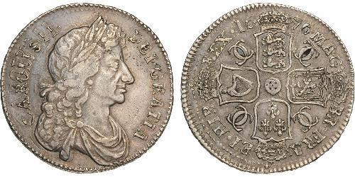 1/2 Crown Königreich England (927-1649,1660-1707) Silber Karl II (1630-1685)